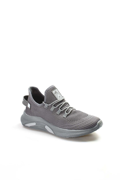 Men's Gray Knit Sneakers with Lightweight Sole
