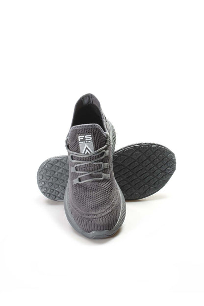 Men's Gray Knit Sneakers with Lightweight Sole
