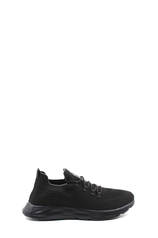 Men's All-Black Knit Sneakers with Flexible Sole