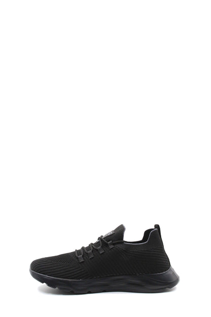 Men's All-Black Knit Sneakers with Flexible Sole