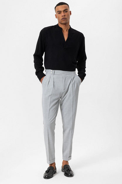 Men's Black V-Neck Long Sleeve Shirt