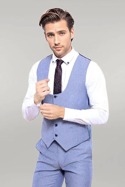 KOALA SYDNEY  Vested Blue Men's Suit |