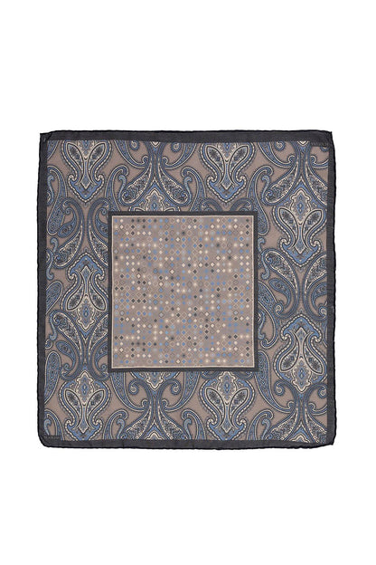 Men's Mink Vizon Square Ethnic Patterned Scarf