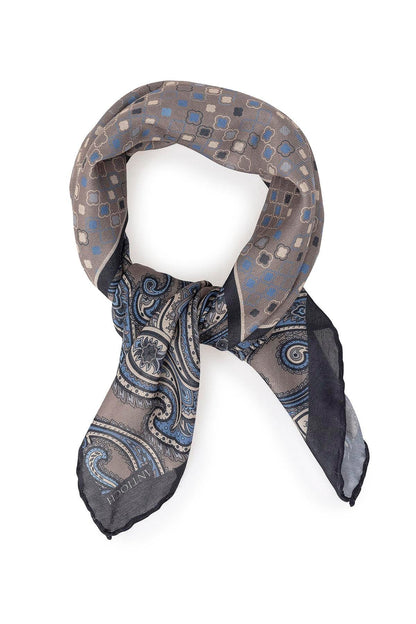 Men's Mink Vizon Square Ethnic Patterned Scarf