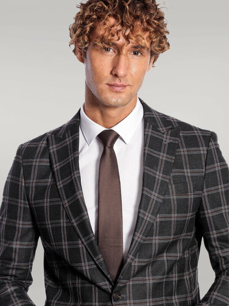 KOALA SYDNEY Slim Fit Peak Lapel Black Men Blazer