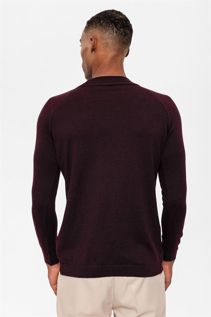 KOALA SYDNEY Men's Dark Damson Half Turtleneck Sweater