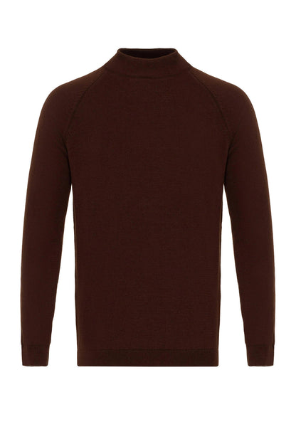 KOALA SYDNEY Men's Brown Half Turtleneck Sweater