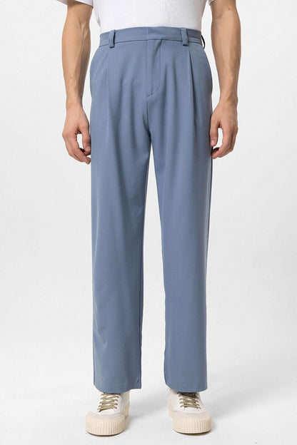 Men's Baby Blue High-Waisted Baggy Pants