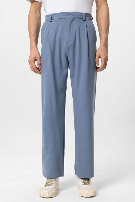Men's Baby Blue High-Waisted Baggy Pants
