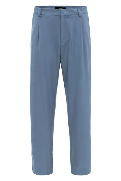 Men's Baby Blue High-Waisted Baggy Pants