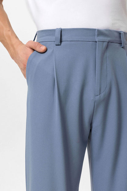 Men's Baby Blue High-Waisted Baggy Pants