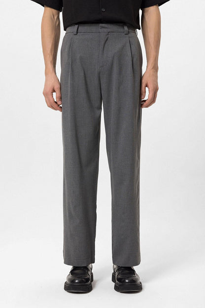 Men's Grey High-Waisted Baggy Pants