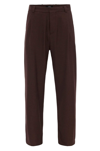Men's Brown High-Waisted Baggy Pants