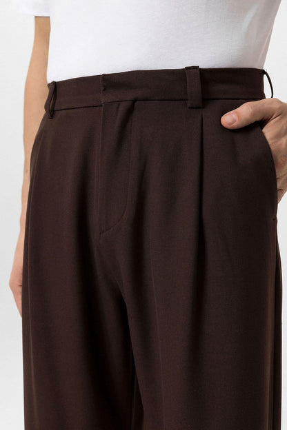 Men's Brown High-Waisted Baggy Pants