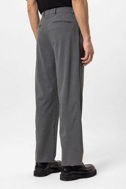 Men's Grey High-Waisted Baggy Pants