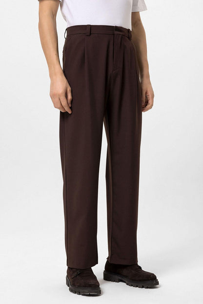 Men's Brown High-Waisted Baggy Pants