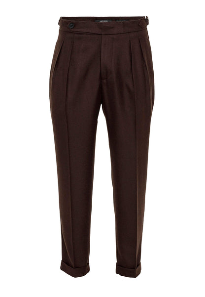 KOALA SYDNEY  Men's Brown High Waist Double Pleated Trousers -