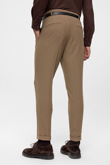 Men's Mink High Waist Belted Trousers