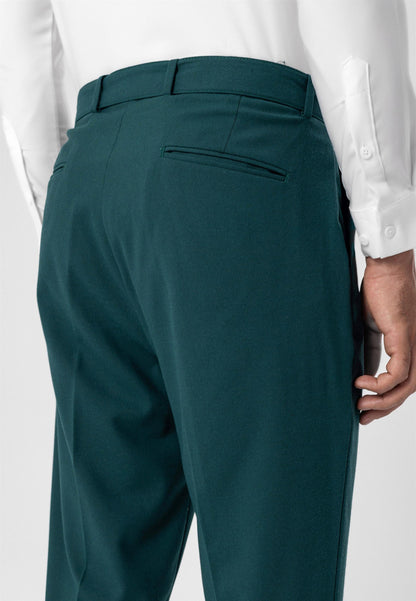 Men's Green High Waist Girdle Closure Trousers