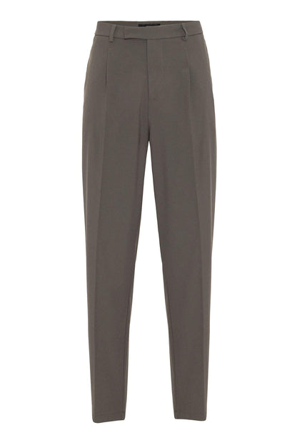 Men's Dark Khaki High Waist Zippered Trousers