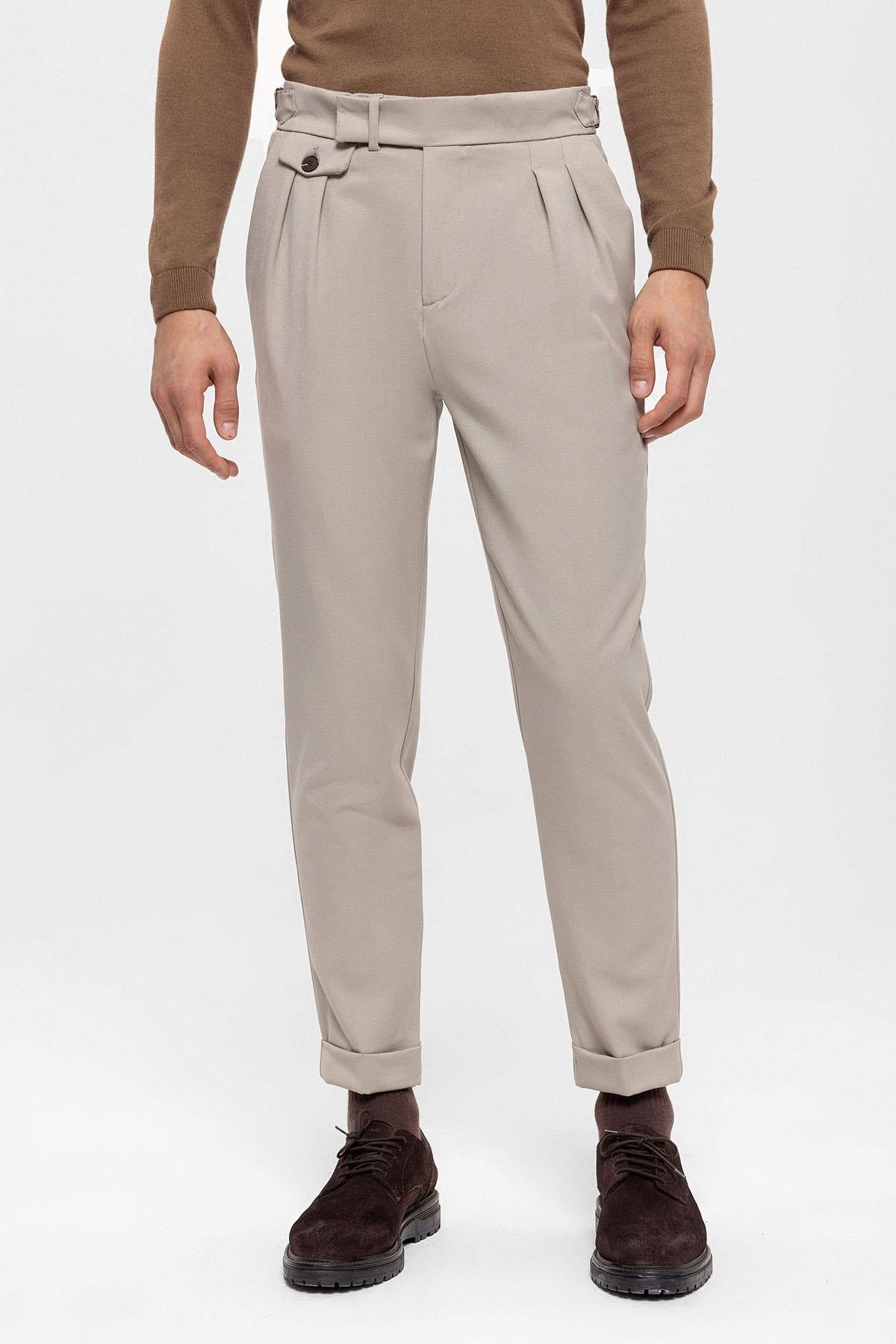 Men's Mink High Waist Pleated Trousers