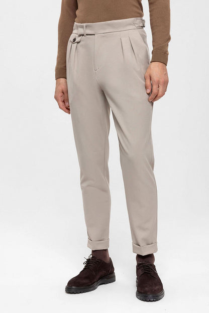 KOALA SYDNEY  Men's Mink High Waist Pleated Trousers -