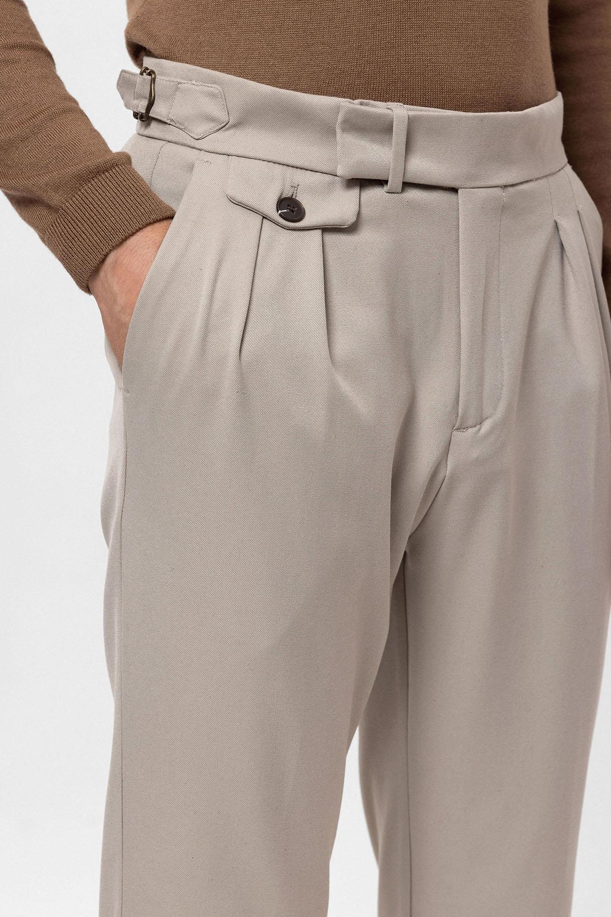 Men's Mink High Waist Pleated Trousers
