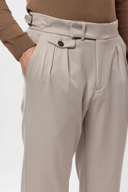 Men's Mink High Waist Pleated Trousers