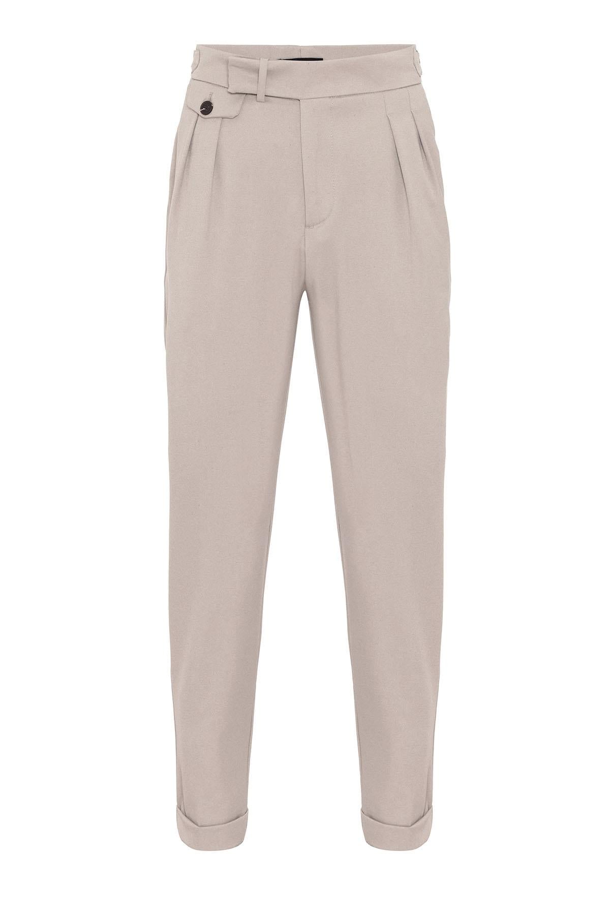 Men's Mink High Waist Pleated Trousers