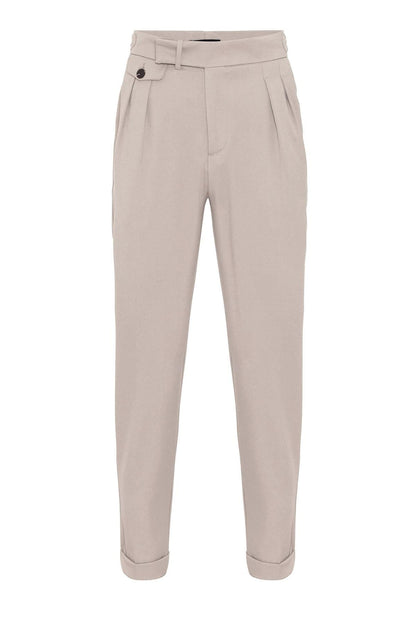 Men's Mink High Waist Pleated Trousers