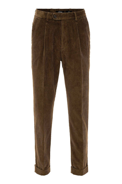 Men's Mink High Waist Pleated Velvet Trousers