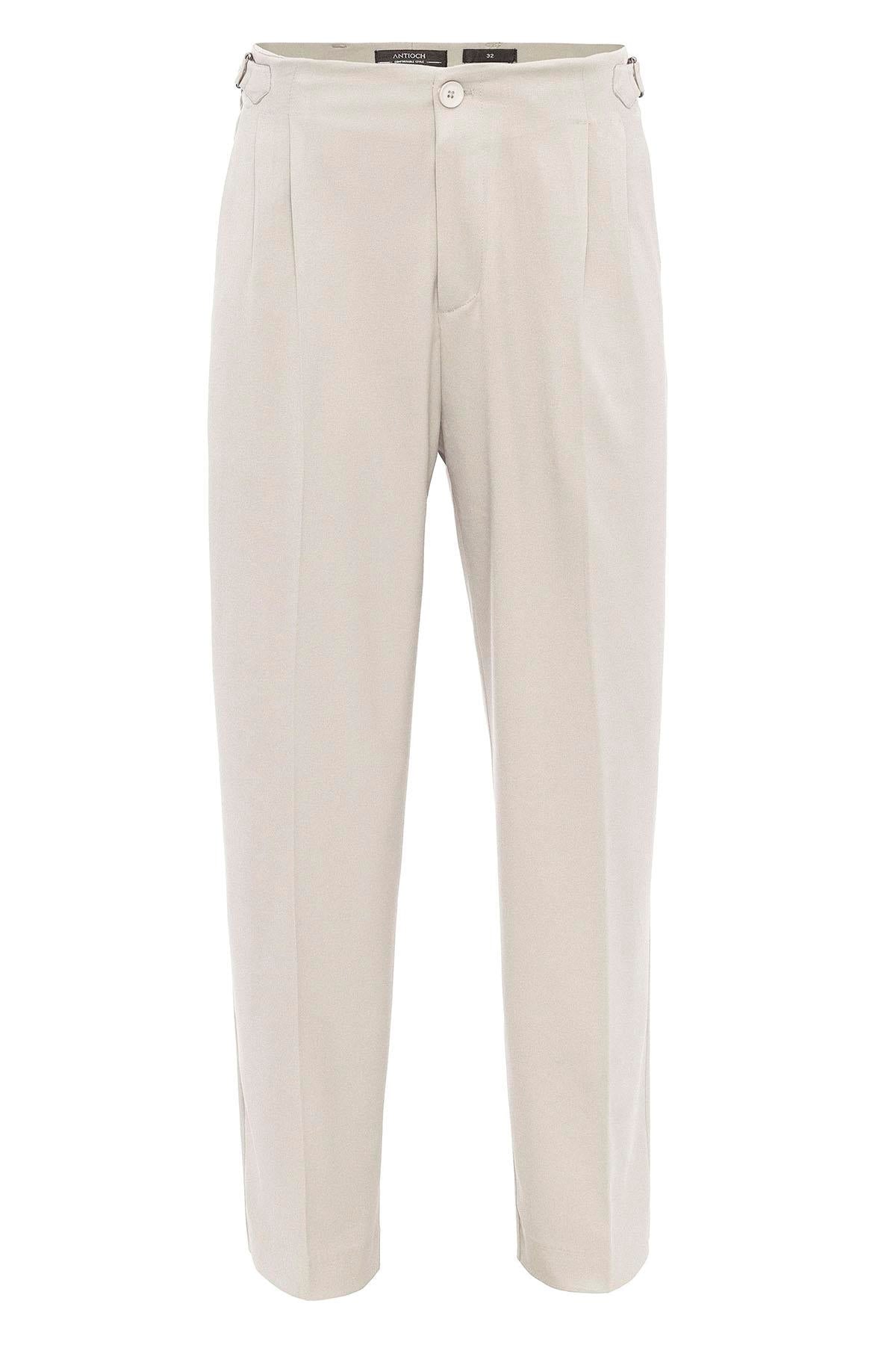 Men's Ecru Slim Fit Pants